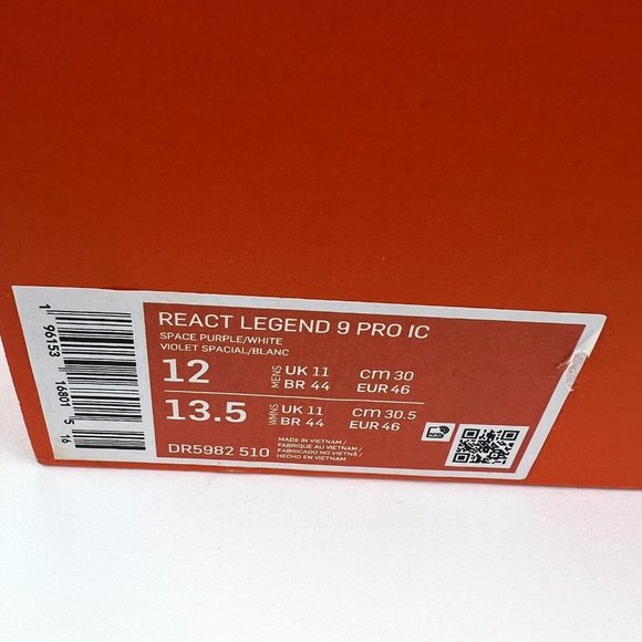 Nike React Tiempo Legend 9 Pro IC “Generations Pack” (DR5982-510) Mens Size 12 - Picture 11 of 11